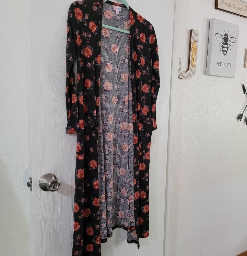 LuLaRoe Women's Lindsay Cardigan Duster Brushed Knit Quarter Sleeve Size XS NWT